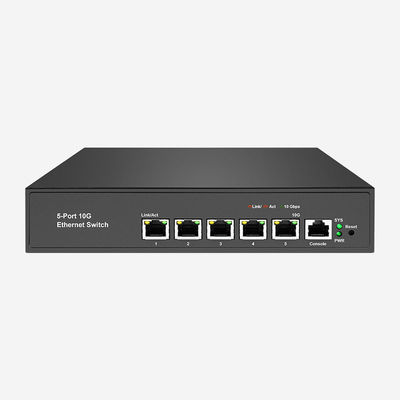 5 10G Adaptieve RJ45 naadloze verbinding 10GB Layer 3 Switch Met QoS / VLAN-ondersteuning