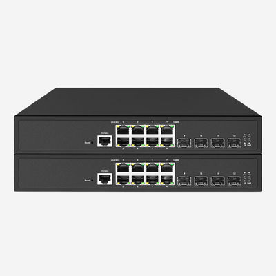 PoE-ondersteuning / 10 Gbps-poortsnelheid, 4 10 Gbps SFP+-switches met 8 Gigabit RJ45-poorten, QoS, ACL, SSL