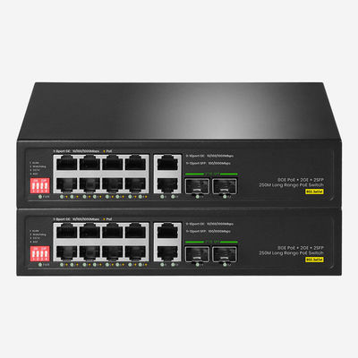 GIGA-snelheid Onbeheerde Ethernet-switch 10/100/1000 Mbps Port-snelheid Jumbo Frame Support Ruimtebesparend ontwerp 200mm X 118mm X 44mm