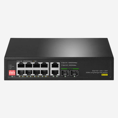 Onbeheerde stomme schakelaar met 10 Gigabit RJ45 en 2G SFP voor soepele netwerkoplossingen